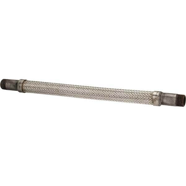 Made in USA - 18" OAL, 3/4" ID, 600 Max psi, Flexible Metal Hose Assembly - Best Tool & Supply