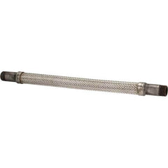 Made in USA - 18" OAL, 3/4" ID, 600 Max psi, Flexible Metal Hose Assembly - Best Tool & Supply