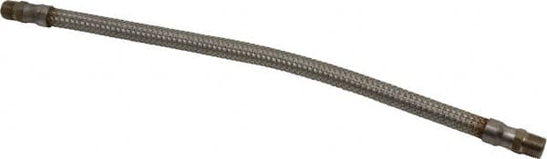 Made in USA - 18" OAL, 3/8" ID, 1,450 Max psi, Flexible Metal Hose Assembly - Best Tool & Supply