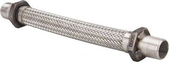 Made in USA - 18" OAL, 1-1/4" ID, 450 Max psi, Flexible Metal Hose Assembly - Best Tool & Supply