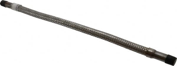 Made in USA - 24" OAL, 1/2" ID, 1,040 Max psi, Flexible Metal Hose Assembly - Best Tool & Supply