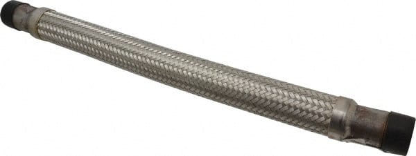 Made in USA - 24" OAL, 1-1/4" ID, 450 Max psi, Flexible Metal Hose Assembly - Best Tool & Supply