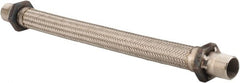 Made in USA - 24" OAL, 1-1/4" ID, 450 Max psi, Flexible Metal Hose Assembly - Best Tool & Supply