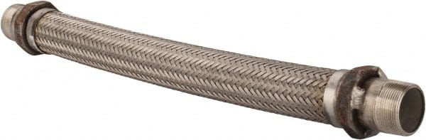 Made in USA - 24" OAL, 1-1/2" ID, 410 Max psi, Flexible Metal Hose Assembly - Best Tool & Supply