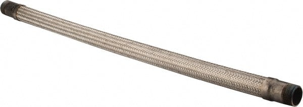 Made in USA - 36" OAL, 1-1/4" ID, 450 Max psi, Flexible Metal Hose Assembly - Best Tool & Supply