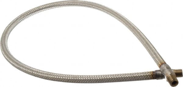 Made in USA - 36" OAL, 1/4" ID, 2,240 Max psi, Flexible Metal Hose Assembly - Best Tool & Supply