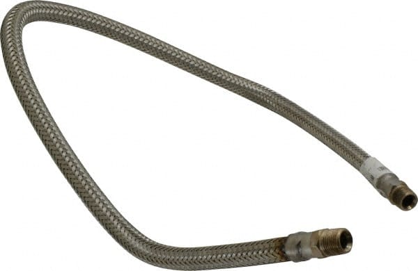 Made in USA - 36" OAL, 3/8" ID, 1,450 Max psi, Flexible Metal Hose Assembly - Best Tool & Supply