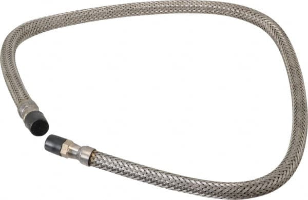 Made in USA - 36" OAL, 1/4" ID, 2,240 Max psi, Flexible Metal Hose Assembly - Best Tool & Supply