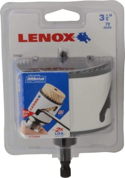 Lenox - 3-1/8" Diam, 1-1/2" Cutting Depth, Hole Saw - Bi-Metal Saw, Toothed Edge - Best Tool & Supply