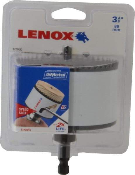 Lenox - 3-3/8" Diam, 1-1/2" Cutting Depth, Hole Saw - Bi-Metal Saw, Toothed Edge - Best Tool & Supply