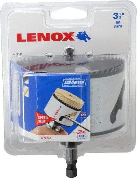 Lenox - 3-1/2" Diam, 1-1/2" Cutting Depth, Hole Saw - Bi-Metal Saw, Toothed Edge - Best Tool & Supply