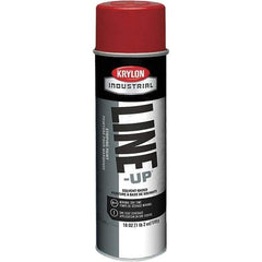 Krylon - 18 fl oz Red Striping Paint - 234 to 332 Sq Ft/Gal Coverage, Solvent-Based Formula - Best Tool & Supply