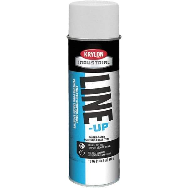 Krylon - 18 fl oz White Striping Paint - 234 to 332 Sq Ft/Gal Coverage, Water-Based Formula - Best Tool & Supply