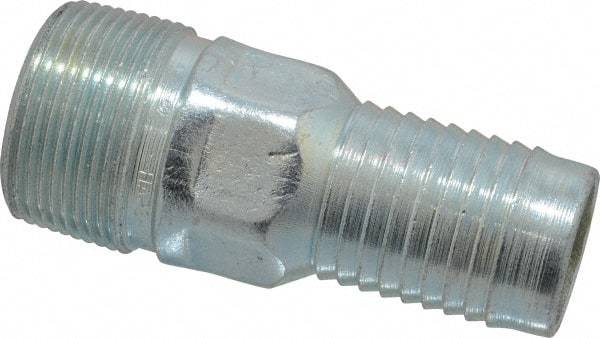 Campbell Fittings - 1-1/4" Pipe ID, Threaded Combination Nipple for Hoses - Plated Steel - Best Tool & Supply