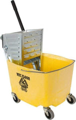 Value Collection - 35 Qt Plastic Metal Bucket & Wringer - 3" Long, Yellow - Best Tool & Supply