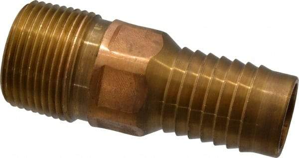 Campbell Fittings - 1" Pipe ID, Threaded Combination Nipple for Hoses - Brass - Best Tool & Supply