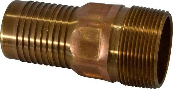 Campbell Fittings - 1-1/2" Pipe ID, Threaded Combination Nipple for Hoses - Brass - Best Tool & Supply