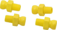 Value Collection - 4 Piece, 1/4" Hose ID, Male to Male Coolant Hose Connector - 1/8" BSPT, For Snap Flow Modular Hose Systems - Best Tool & Supply