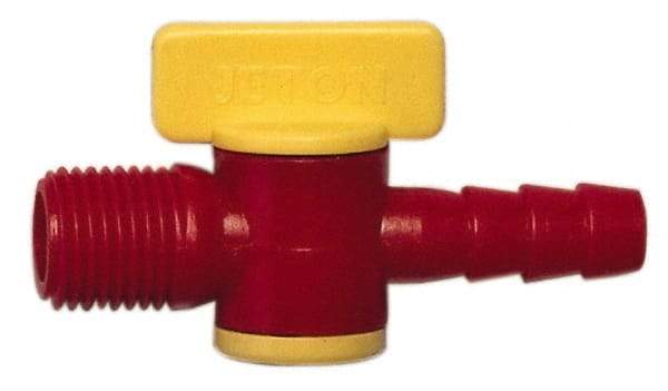 Value Collection - 2 Piece, 1/4" ID Coolant Hose Nipple Valve - Male to Female Connection, POM Body, 1/4 NPT, Use with Snap Together Hose Systems - Best Tool & Supply