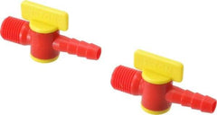 Value Collection - 2 Piece, 1/4" ID Coolant Hose Nipple Valve - Male to Female Connection, POM Body, 1/4 NPT, Use with Snap Together Hose Systems - Best Tool & Supply