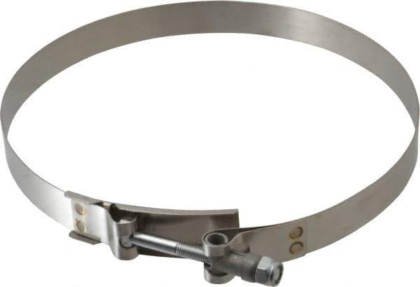 Campbell Fittings - 7-1/2" Hose, 3/4" Wide x 0.025" Thick, T-Bolt Band Clamp - Stainless Steel - Best Tool & Supply