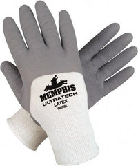 MCR Safety - Size M (8) Latex Coated Latex Work Gloves - Palm & Fingers Coated, Paired - Best Tool & Supply