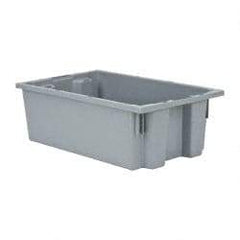 Quantum Storage - 75 Lb Load Capacity Gray Polyethylene Tote Container - Stacking, Nesting, 18" Long x 11" Wide x 6" High - Best Tool & Supply