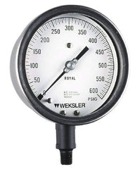 Weksler Instruments - 2-1/2" Dial, 1/4 Thread, 0-30 Scale Range, Pressure Gauge - Lower Connection Mount, Accurate to 5% of Scale - Best Tool & Supply