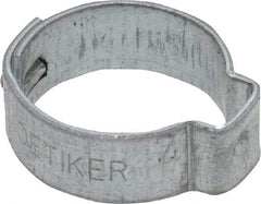 Oetiker - 15.1 to 17mm, Zinc-Plated 1-Ear Clamp - 11/16" Noml Size, 6mm Inner Width, 7mm Wide x 0.75mm Thick, Carbon Steel - Best Tool & Supply