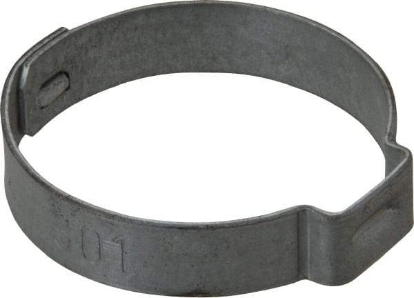 Oetiker - 27 to 30.1mm, Zinc-Plated 1-Ear Clamp - 1-13/16" Noml Size, 10mm Inner Width, 7mm Wide x 0.75mm Thick, Carbon Steel - Best Tool & Supply