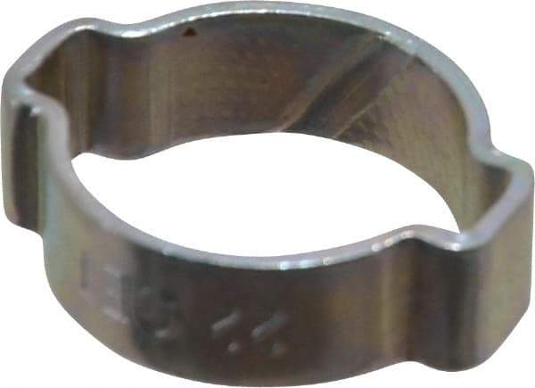 Oetiker - 18 to 22mm, Zinc-Plated 2-Ear Clamp - 13/16" Noml Size, 6.28mm Inner Width, 9mm Wide x 1.5mm Thick, Carbon Steel - Best Tool & Supply