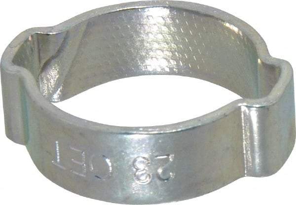 Oetiker - 19 to 23mm, Zinc-Plated 2-Ear Clamp - 7/8" Noml Size, 6.28mm Inner Width, 9mm Wide x 1.5mm Thick, Carbon Steel - Best Tool & Supply