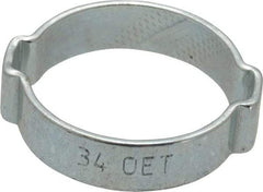 Oetiker - 29.3 to 34mm, Zinc-Plated 2-Ear Clamp - 1-5/16" Noml Size, 7.38mm Inner Width, 10mm Wide x 1.5mm Thick, Carbon Steel - Best Tool & Supply