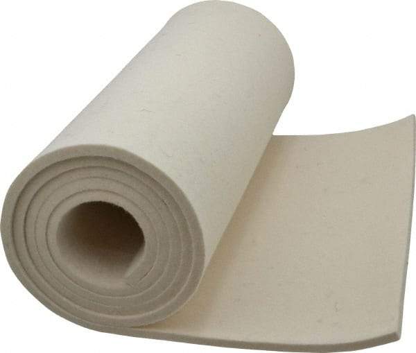 Made in USA - 1/4 Inch Thick x 60 Inch Wide x 12 Inch Long, Pressed Wool Felt Sheet - 4 Lbs/Square Yd., White, 500 psi - Best Tool & Supply