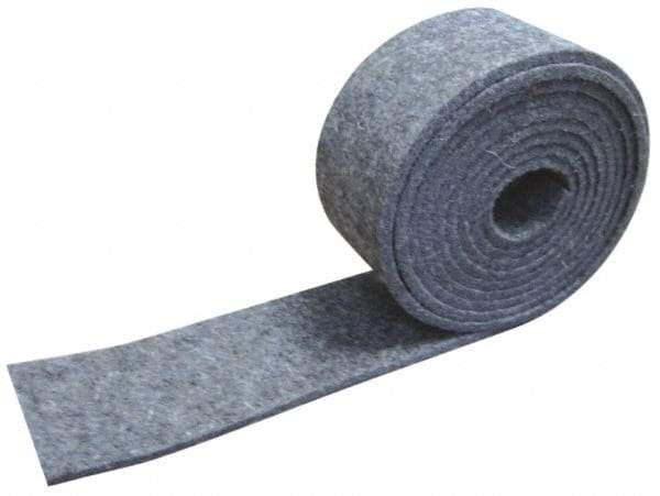 Made in USA - 1/8 Inch Thick x 1 Inch Wide x 5 Ft. Long, Felt Stripping - Gray, Plain Backing - Best Tool & Supply