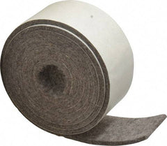 Made in USA - 1/8 Inch Thick x 1-1/2 Inch Wide x 5 Ft. Long, Felt Stripping - Gray, Plain Backing - Best Tool & Supply