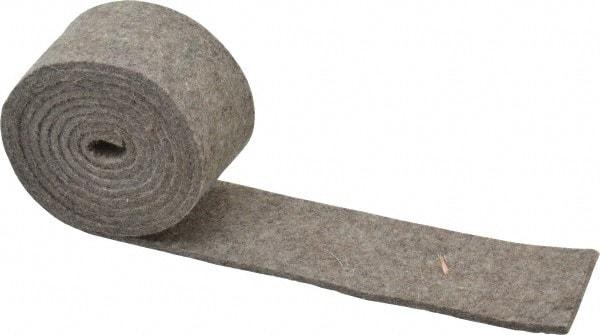 Made in USA - 1/8 Inch Thick x 2 Inch Wide x 5 Ft. Long, Felt Stripping - Gray, Plain Backing - Best Tool & Supply