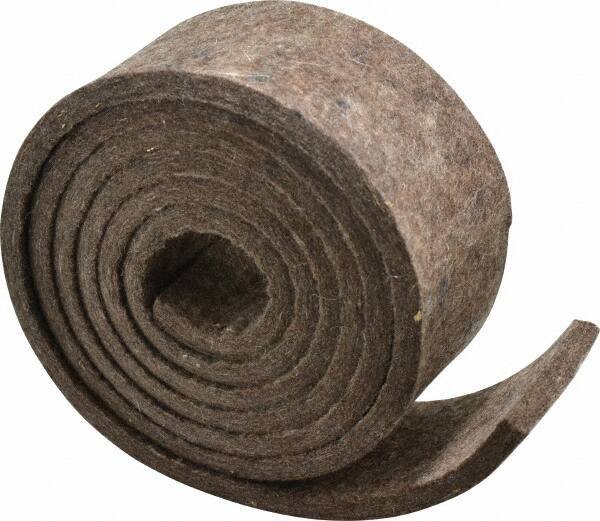 Made in USA - 1/4 Inch Thick x 2 Inch Wide x 5 Ft. Long, Felt Stripping - Gray, Plain Backing - Best Tool & Supply