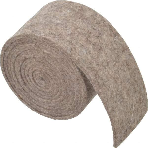 Made in USA - 1/8 Inch Thick x 2 Inch Wide x 5 Ft. Long, Felt Stripping - Gray, Plain Backing - Best Tool & Supply