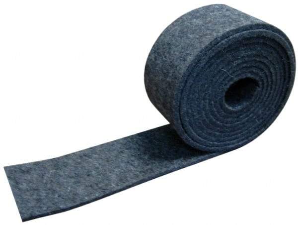 Made in USA - 1/4 Inch Thick x 1 Inch Wide x 5 Ft. Long, Felt Stripping - Gray, Plain Backing - Best Tool & Supply