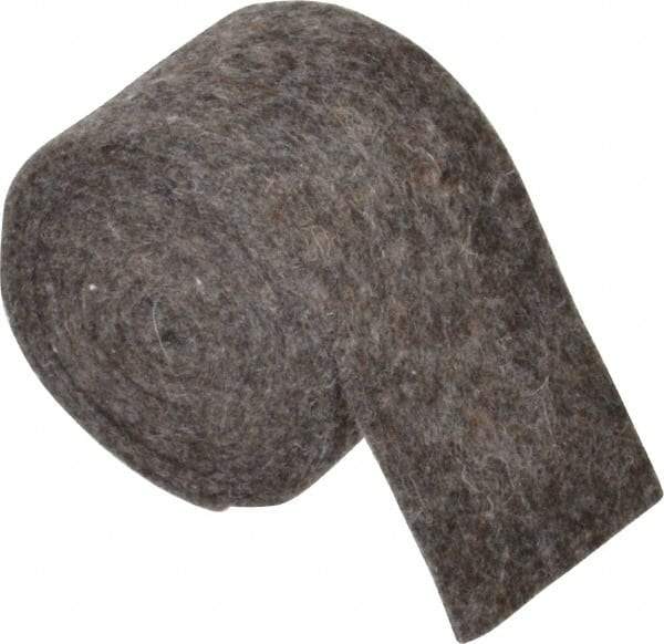 Made in USA - 1/8 Inch Thick x 2 Inch Wide x 5 Ft. Long, Felt Stripping - Gray, Plain Backing - Best Tool & Supply