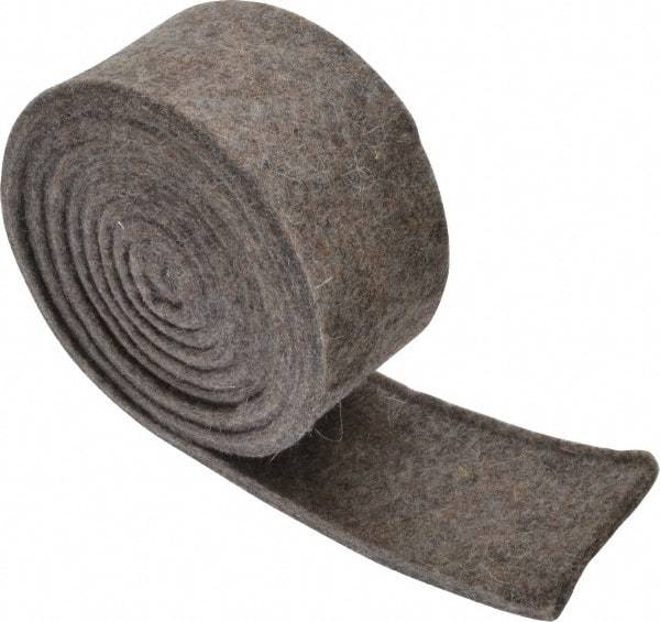 Made in USA - 1/4 Inch Thick x 2 Inch Wide x 5 Ft. Long, Felt Stripping - Gray, Plain Backing - Best Tool & Supply