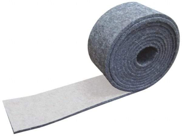 Made in USA - 1/4 Inch Thick x 1-1/2 Inch Wide x 5 Ft. Long, Felt Stripping - Gray, Adhesive Backing - Best Tool & Supply