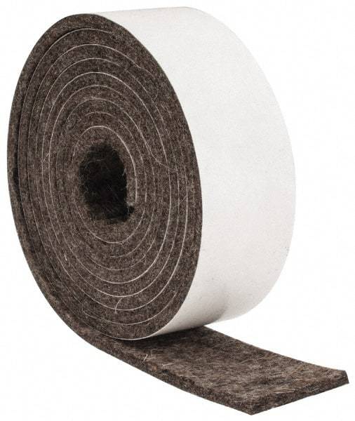 Made in USA - 1/8 Inch Thick x 1 Inch Wide x 5 Ft. Long, Felt Stripping - Gray, Adhesive Backing - Best Tool & Supply