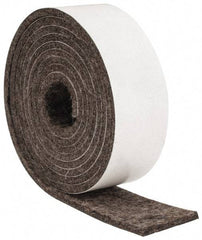 Made in USA - 1/8 Inch Thick x 1 Inch Wide x 5 Ft. Long, Felt Stripping - Gray, Adhesive Backing - Best Tool & Supply