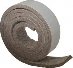 Made in USA - 1/4 Inch Thick x 1-1/2 Inch Wide x 5 Ft. Long, Felt Stripping - Gray, Adhesive Backing - Best Tool & Supply