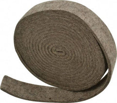 Made in USA - 1/8 Inch Thick x 1 Inch Wide x 10 Ft. Long, Felt Stripping - Gray, Plain Backing - Best Tool & Supply