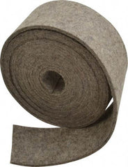 Made in USA - 1/8 Inch Thick x 2 Inch Wide x 10 Ft. Long, Felt Stripping - Gray, Plain Backing - Best Tool & Supply