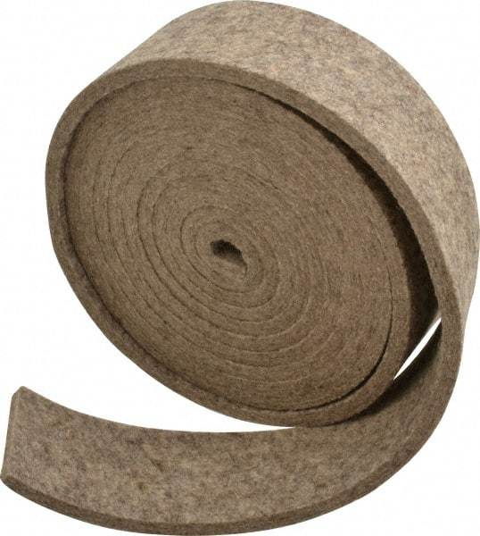 Made in USA - 1/4 Inch Thick x 2 Inch Wide x 10 Ft. Long, Felt Stripping - Gray, Plain Backing - Best Tool & Supply