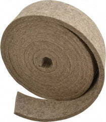 Made in USA - 1/4 Inch Thick x 2 Inch Wide x 10 Ft. Long, Felt Stripping - Gray, Plain Backing - Best Tool & Supply